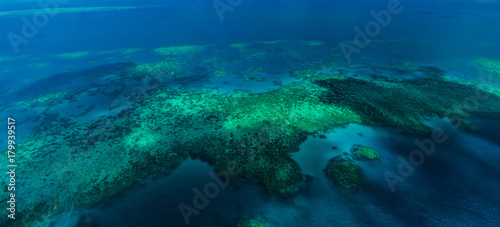 Aerial view of Moore Reef on the outer Great Barrier Reef © Angelina