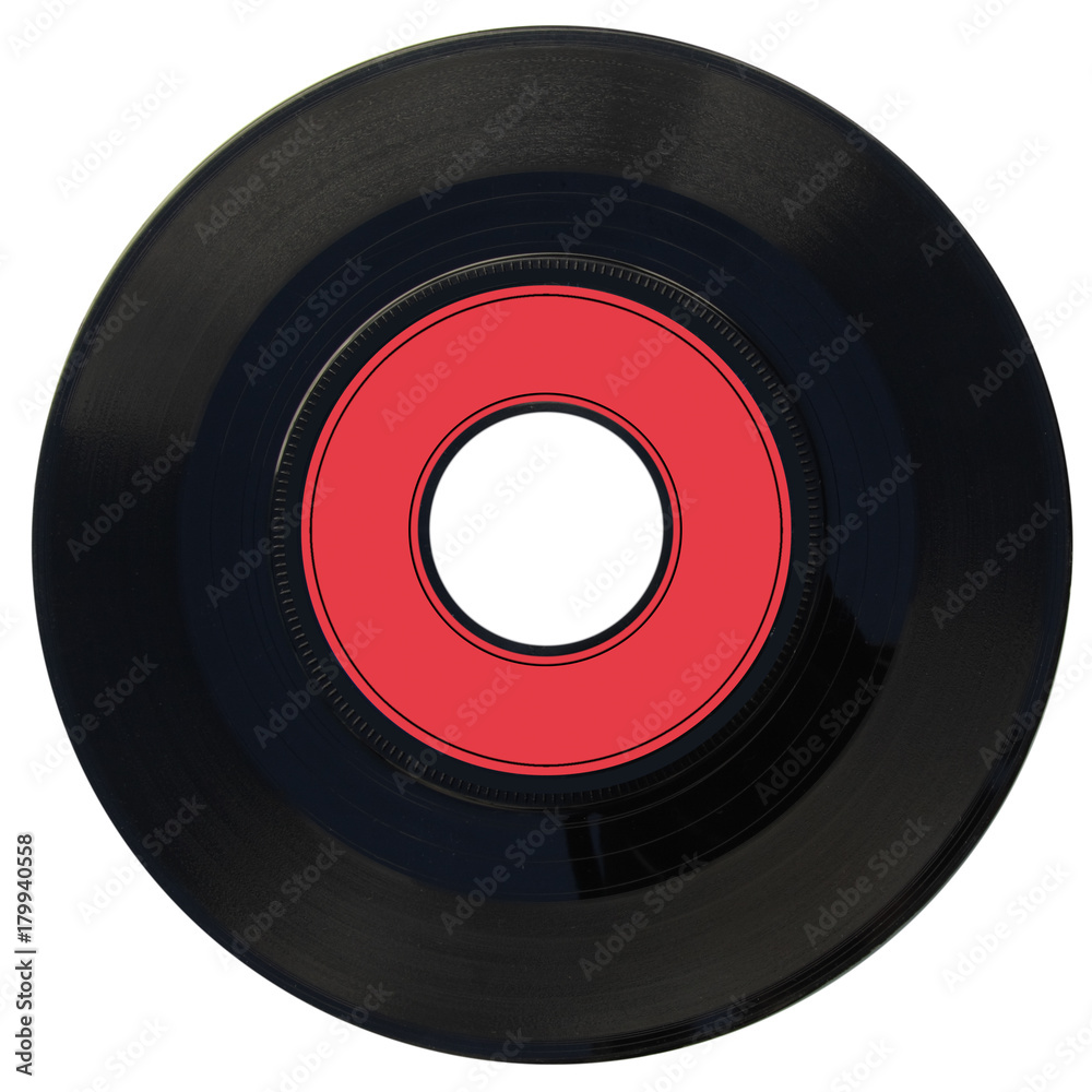 Obraz premium disque 45 tours, fond blanc