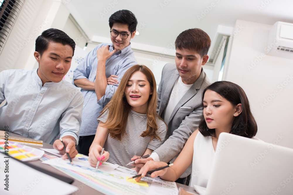 Young People Working Planning,Business people working in office Young People Working Planning,Business people working in office