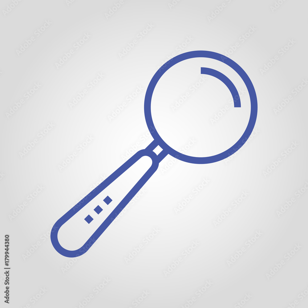 Magnifier isolated flat linear vector icon Magnifier isolated flat linear vector icon