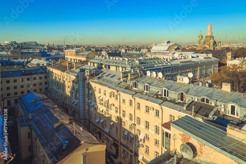 panorama on the roofs in St. Petersburg