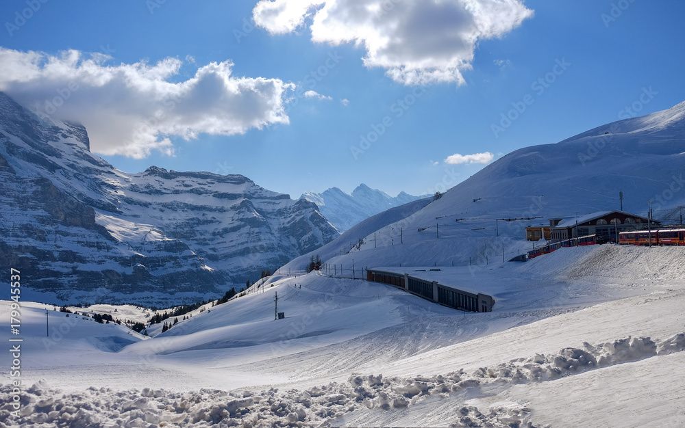 winter landscape, winter activity, sport, snow mountain peak
