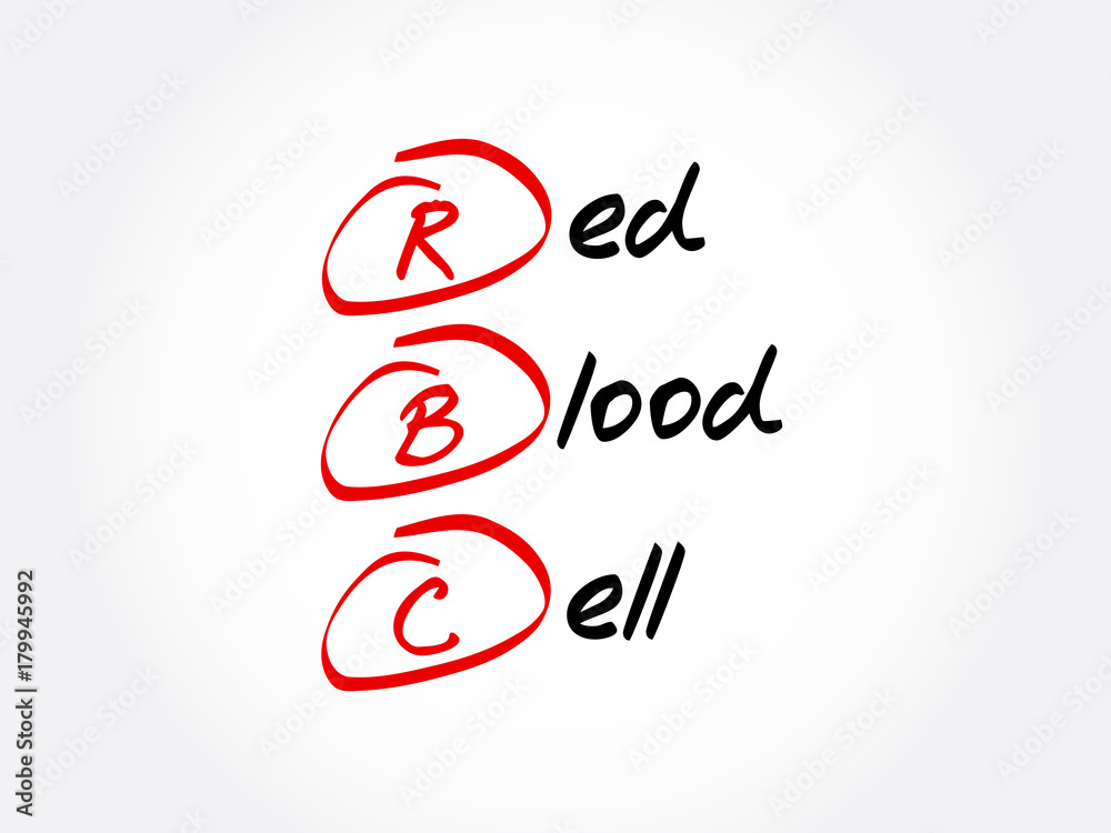 RBC - Red Blood Cell acronym, concept background RBC - Red Blood Cell acronym, concept background