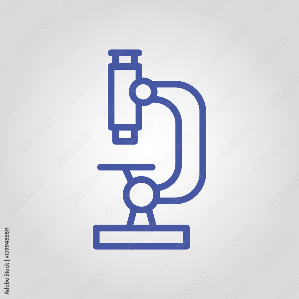 Microscope isolated flat vector linear icon Microscope isolated flat vector linear icon