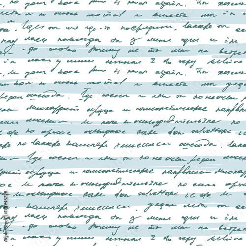 Seamless pattern with handwriting text