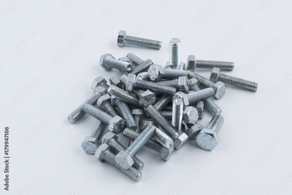 Some bolts on a white background Some bolts on a white background