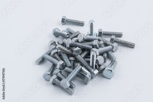 Some bolts on a white background 
