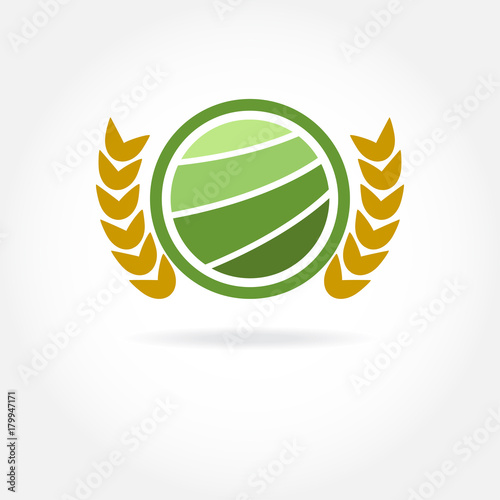 Green healthy nature agricultural logo.