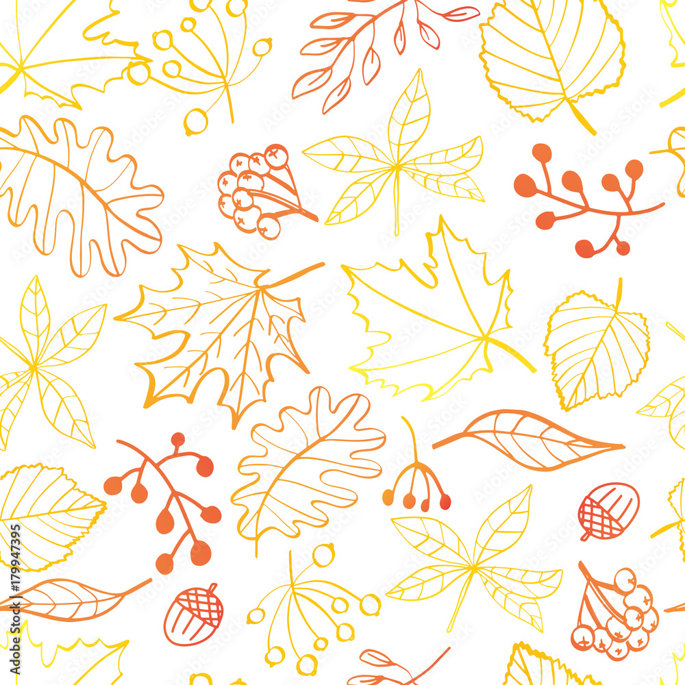 Autumn leaves seamless pattern Autumn leaves seamless pattern