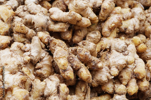 small africa ginger roots background