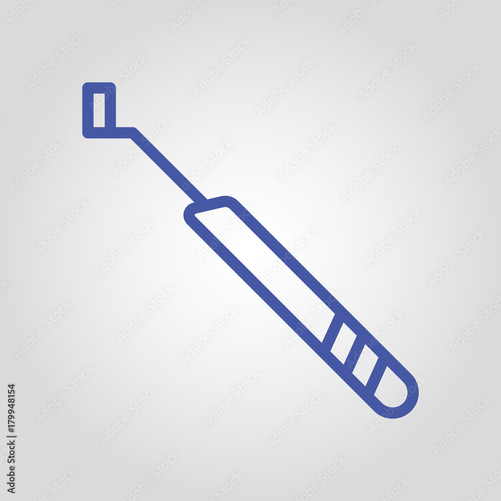 Dentist tool or probe isolated flat linear vector icon