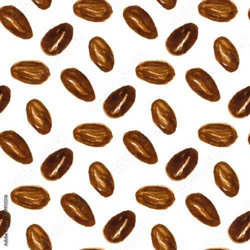 Seamless pattern with illustrations of coffee beans