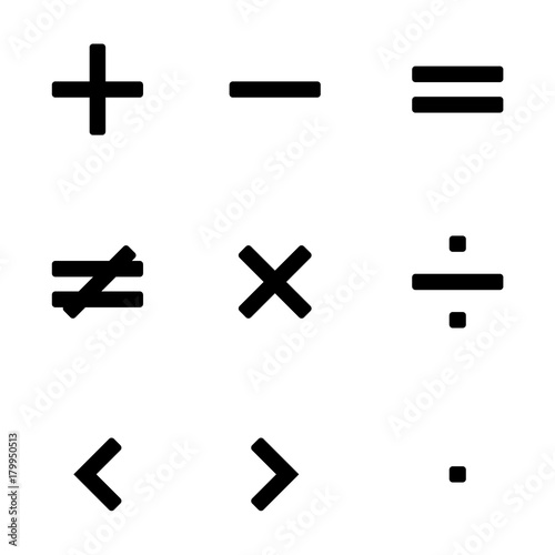 Math symbols vector