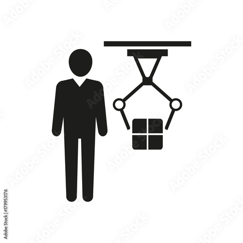 Worker and loader robot icon