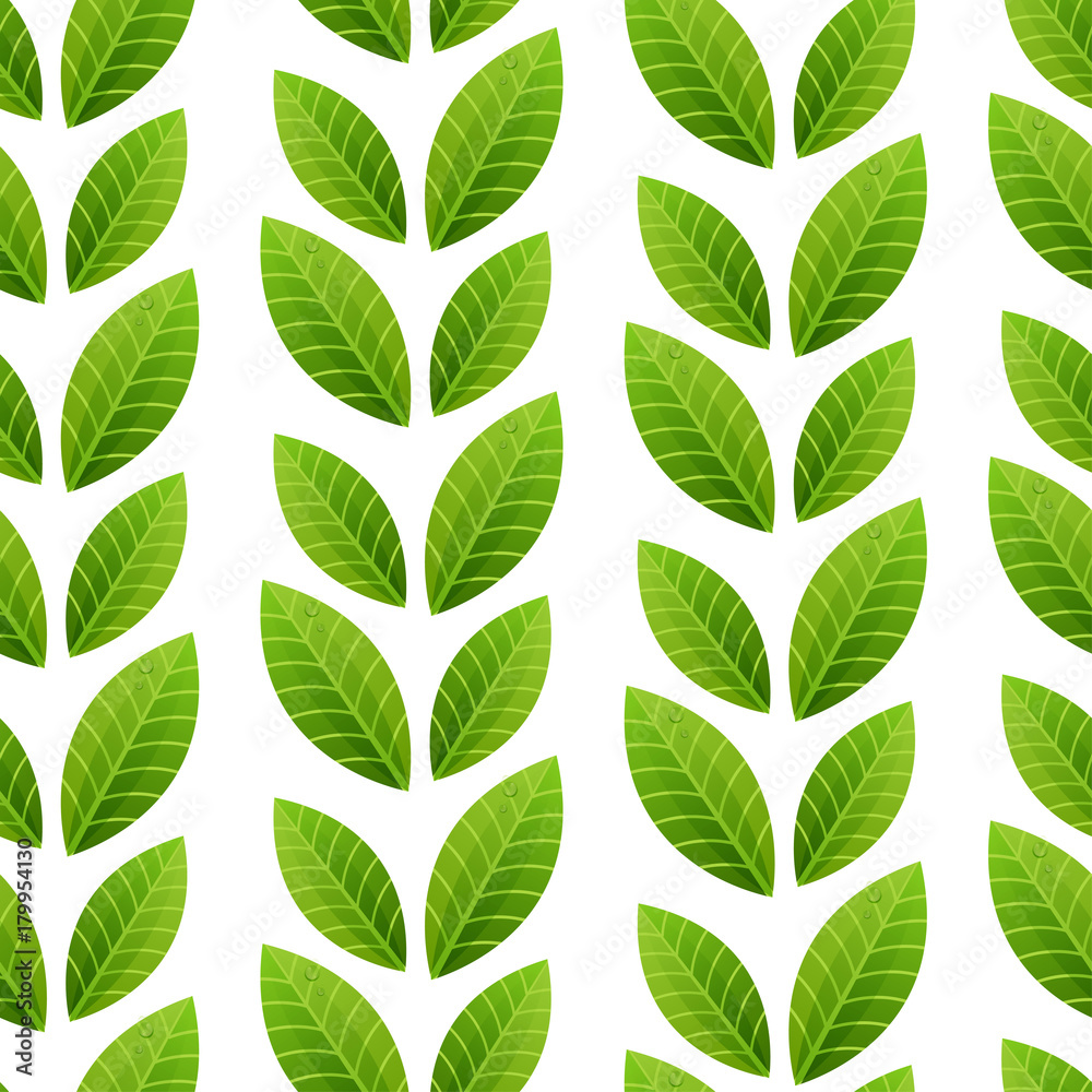 Green leaves seamless pattern Green leaves seamless pattern