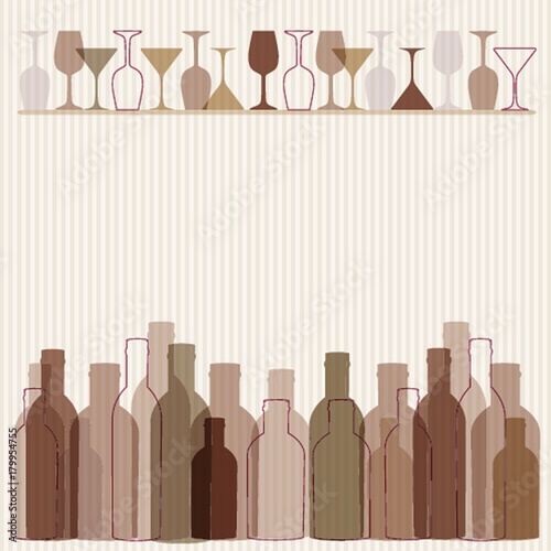 Restaurant or wine bar menu design. Seamless vector illustration