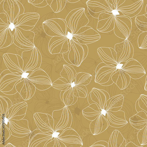 Wallpaper Mural Floral seamless pattern with beautiful flowers, hand-drawing. Vector illustration. Torontodigital.ca