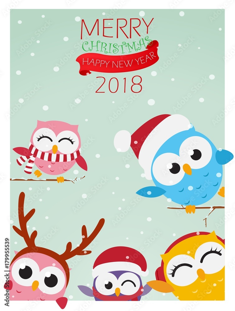 Christmas background with owl Christmas background with owl