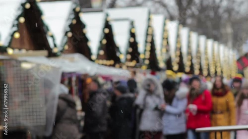 holiday Christmas at the fair,Christmas holiday atmosphere in the city at the fair photo