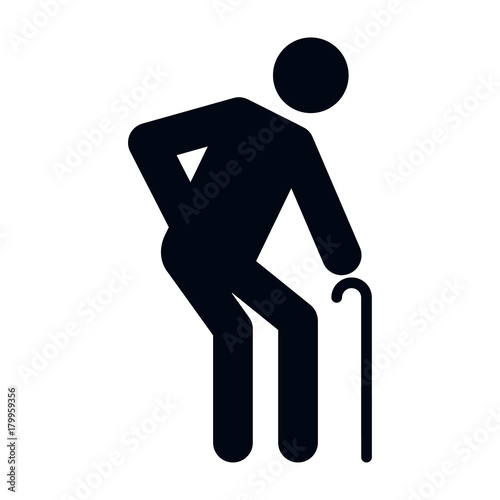  Elderly icon pictogram special needs, black. Ideal for catalogs, information and institutional material