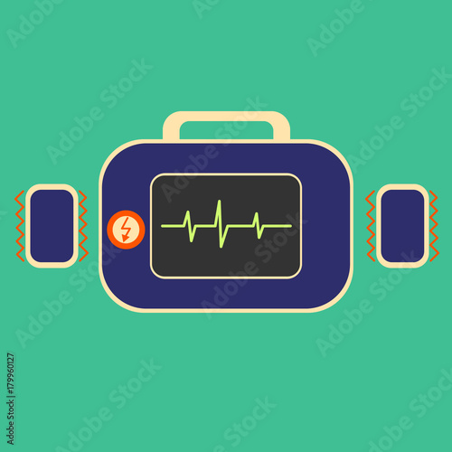 Defibrillator in flat. Device for restoring the heartbeat.