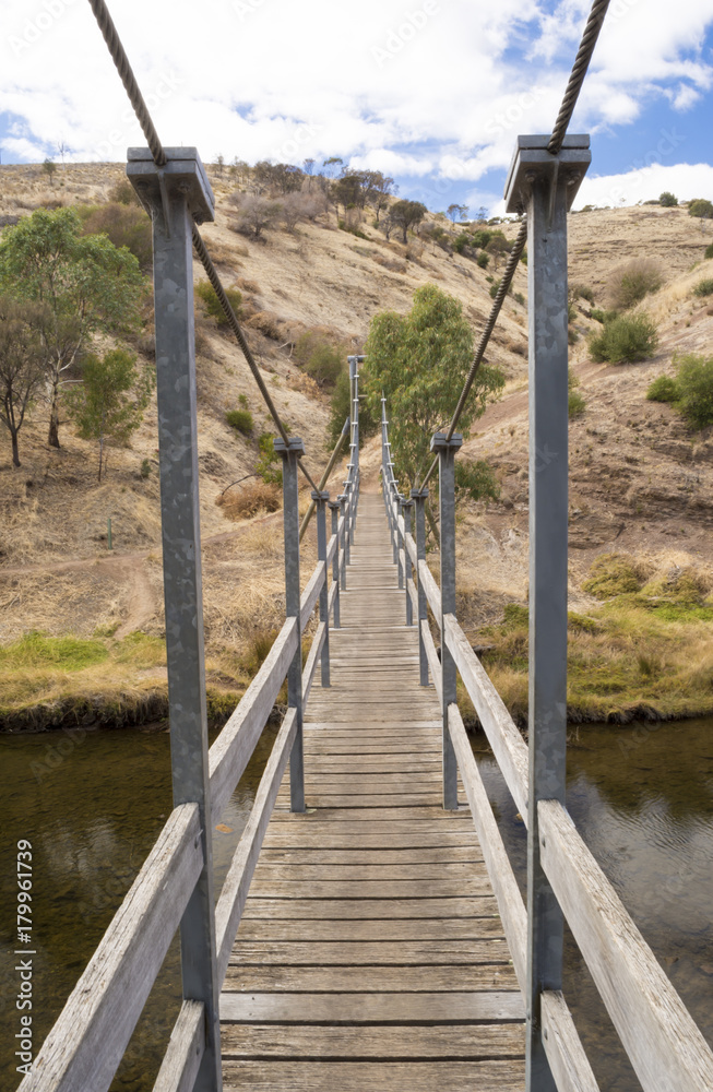 Old Wooden Swing Bridge at Old Noarlunga, South Australia, Prior to Distruction Old Wooden Swing Bridge at Old Noarlunga, South Australia, Prior to Distruction