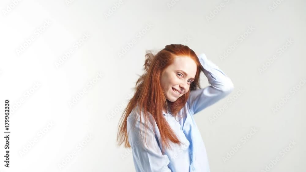 Beautiful redhead girl showing different emotions. Beautiful redhead girl showing different emotions.