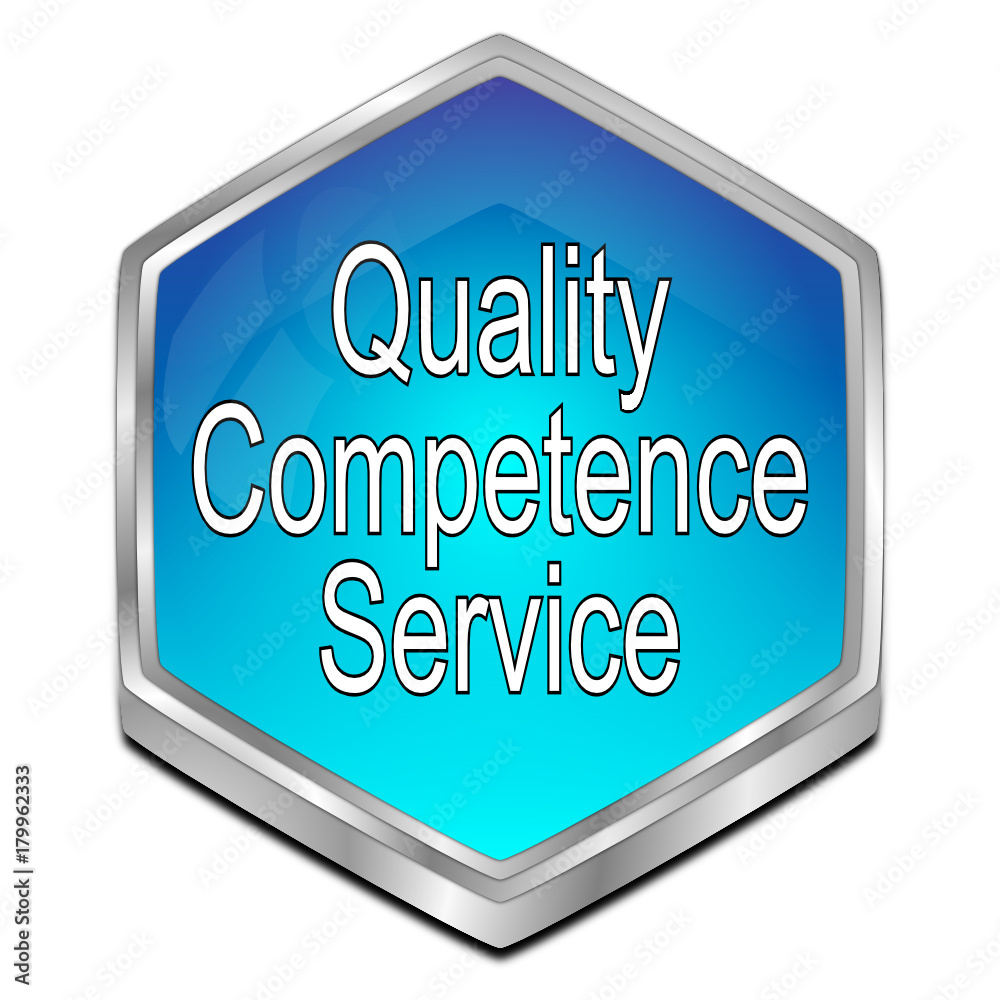 Quality Competence Service Button - 3D illustration Quality Competence Service Button - 3D illustration
