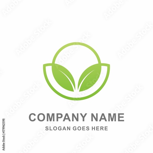 Organic Herbal Green Leaf Nature Farm Vegetables Agriculture Business Company Stock Vector Logo Design Template