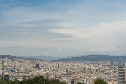 Aerial view from Montjuic of Barcelona, Spain © pashan