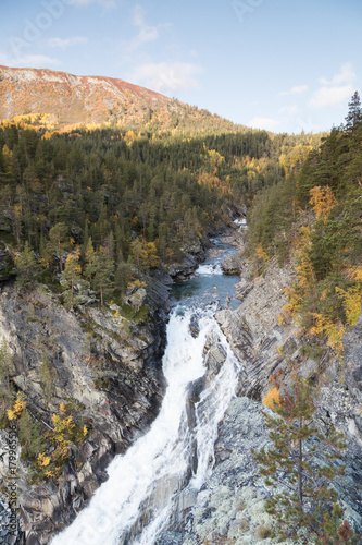 Hoeg waterfall, Sjaak, Oppland, Norway.