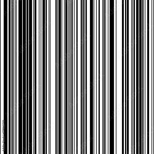 Black and White Straight Vertical Variable Width Stripes