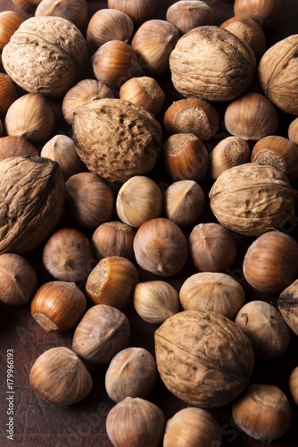 hazelnuts with nuts and walnuts