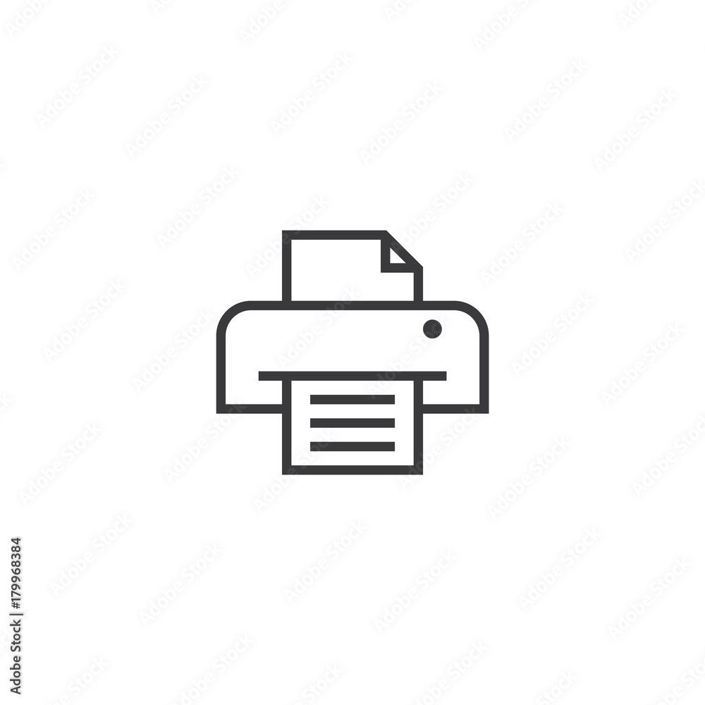 printer Icon. line style vector illustration printer Icon. line style vector illustration