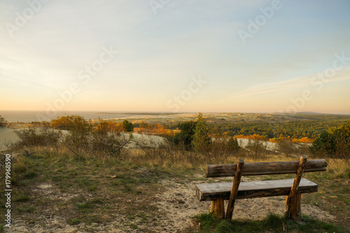 wooden bench at countryside