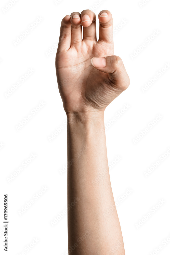 Close up Hand and arm on white background. Close up Hand and arm on white background.