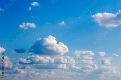 Beautiful blue sky with clouds background. Weather  nature  blue air