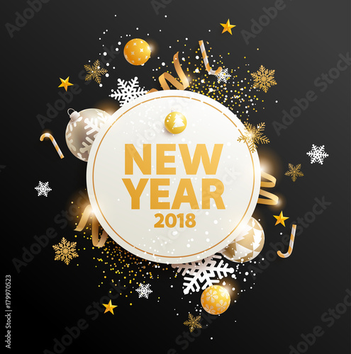 Happy New Year greeting card with  place for text