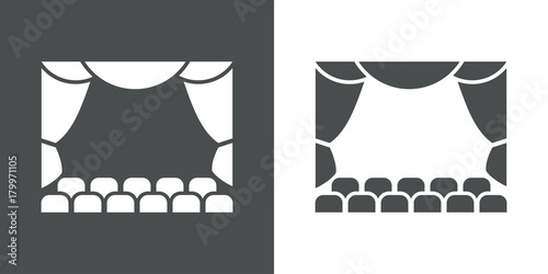 Icono plano teatro gris y blanco photo