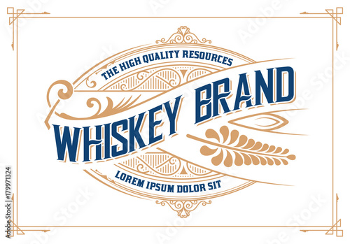 Vintage design. Whiskey label style