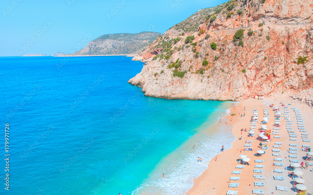 Colorful Hot Summer Landscape of Kaputas Beach - Antalya Turkey