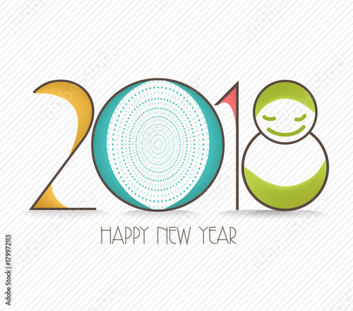 Happy new year 2018 text design