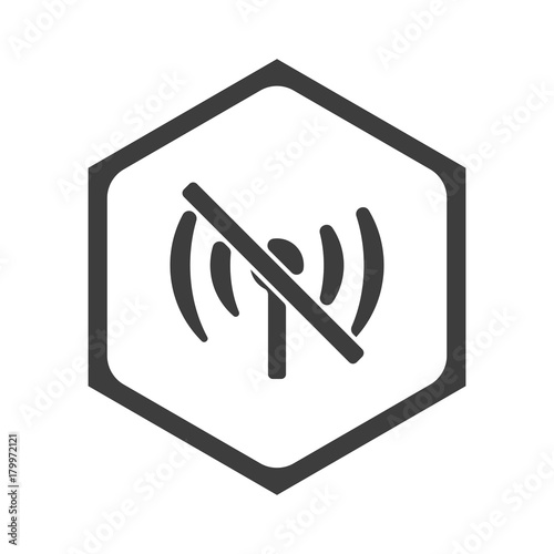 ikona sześciobok z zaokrąglonymi wewnątrz krawędziami