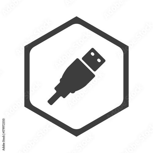 ikona sześciobok z zaokrąglonymi wewnątrz krawędziami 