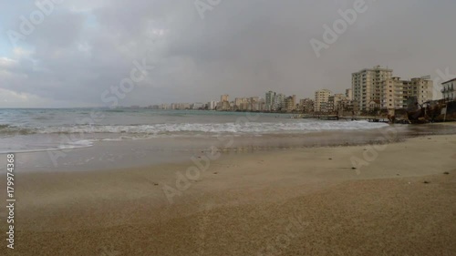 beach near the ghost town of Varosha in North Cyprus