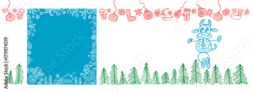 Christmas banner, vector template.