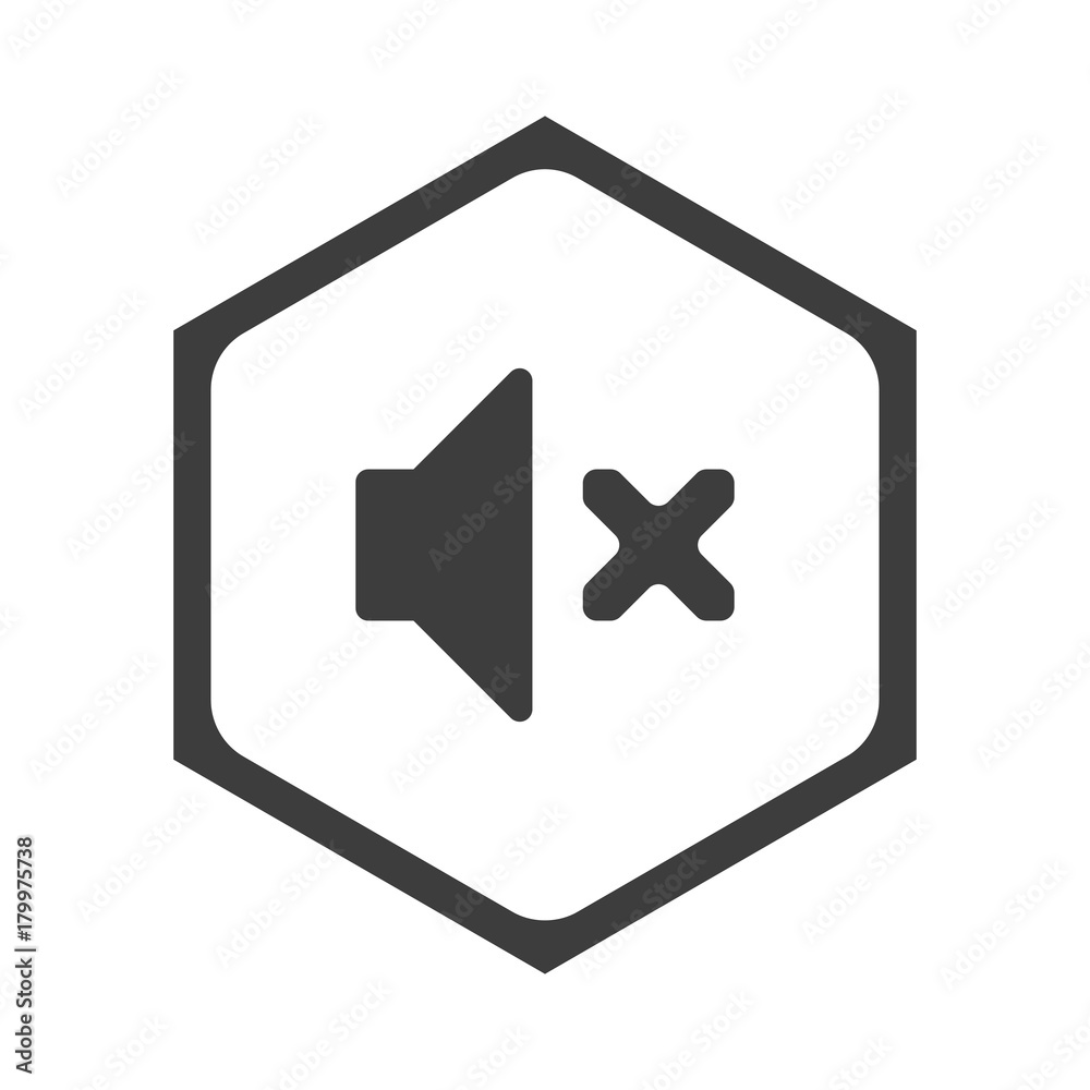 ikona sześciobok z zaokrąglonymi wewnątrz krawędziami