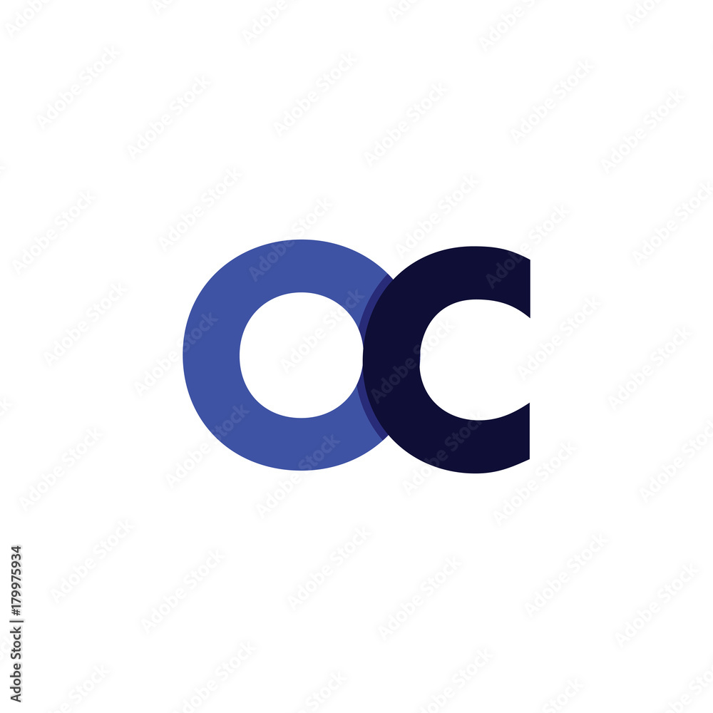 O C Letter Linked Logo Vector O C Letter Linked Logo Vector