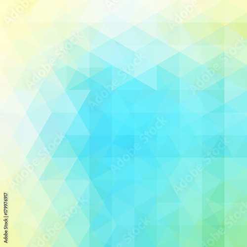 Abstract background consisting of yellow, blue, green triangles. Geometric design for business presentations or web template banner flyer. Vector illustration