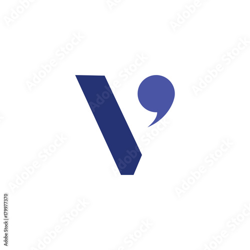 V Letter Talk Logo Vector